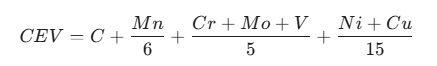carbon equivalent formula for steel billets