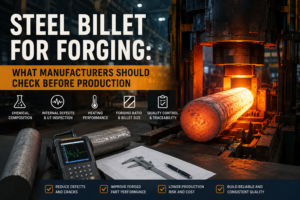Steel billet for forging with hot billet, inspection tools, and quality control checklist